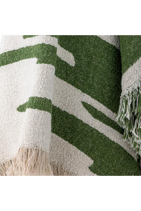 Bloomingville Haxby Throw, Green, Recycled Cotton