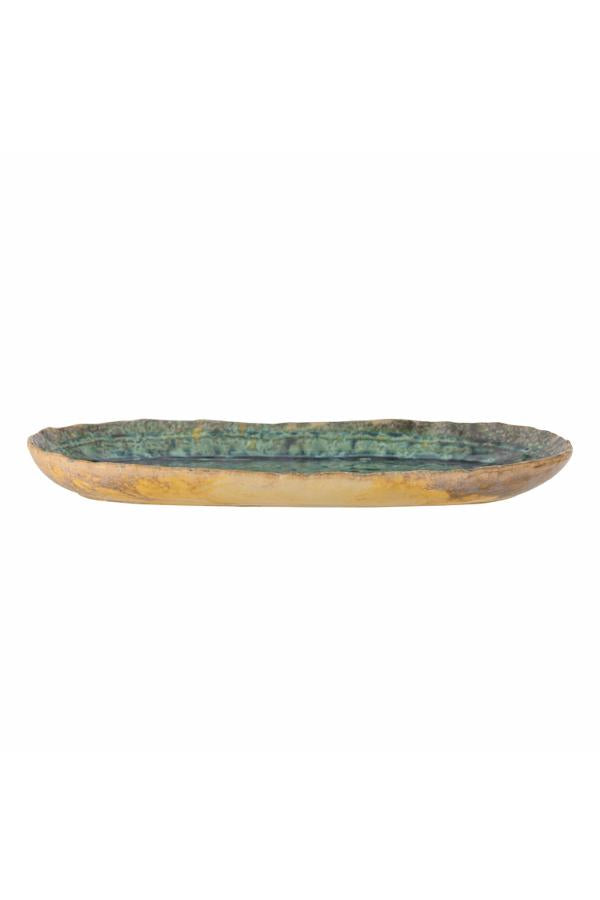 Bloomingville Milani Serving Plate, Green, Stoneware