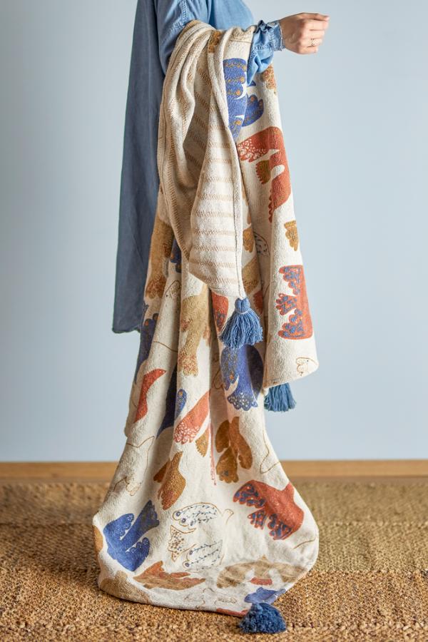 Bloomingville Anniversary Throw, Multi, Recycled Cotton