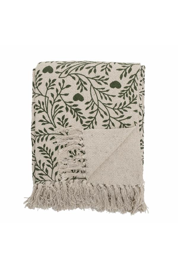 Bloomingville Maribelle Throw, Green, Recycled Cotton