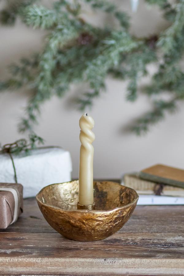 Bloomingville Nataline Candle Holder, Gold, Aluminum