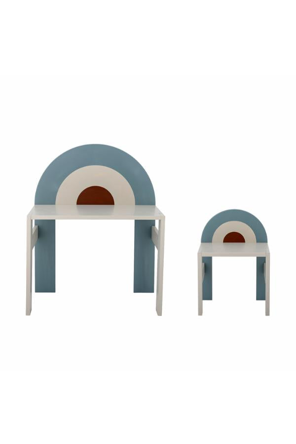 Bloomingville Mini Kiki Table & Chair Set, Multi, FSC®Mix, MDF