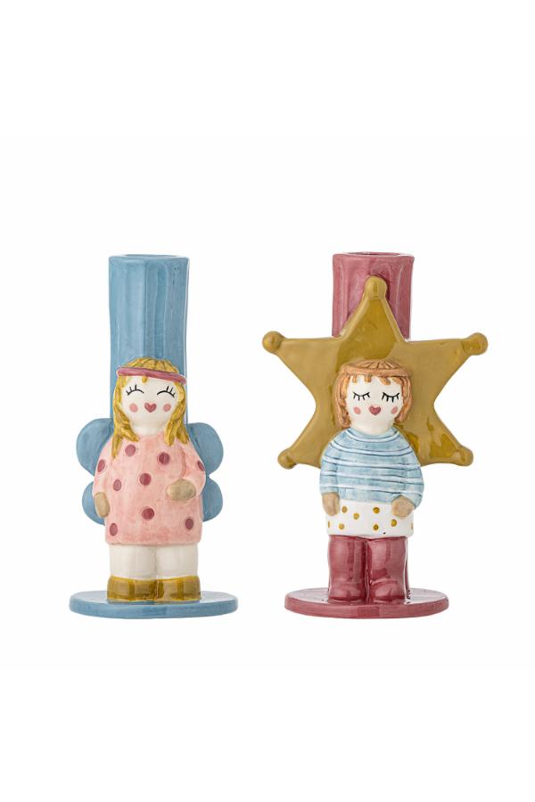 Bloomingville Bisby Candle Holder, Multi, Stoneware