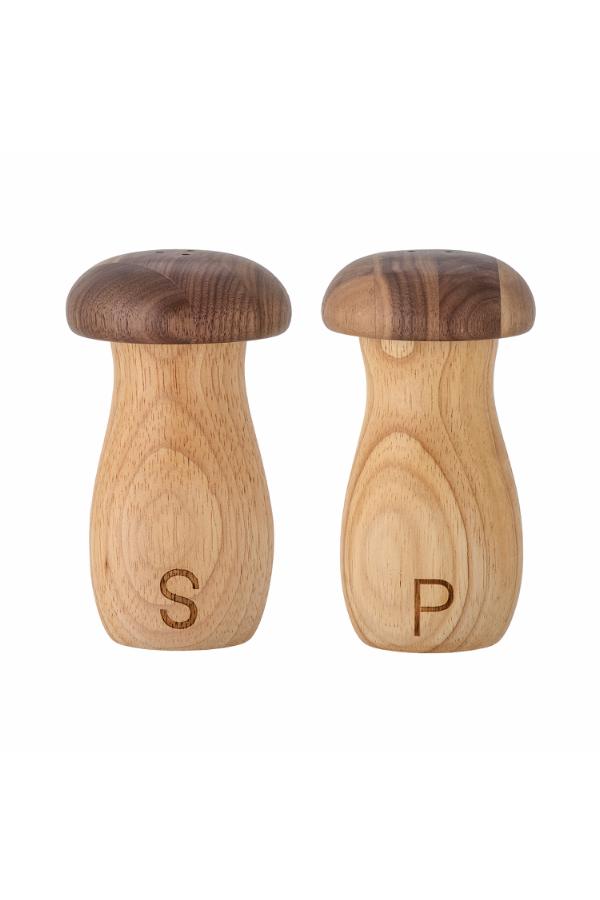 Bloomingville Rahim Salt & Pepper Shaker Set, Brown, Rubberwood