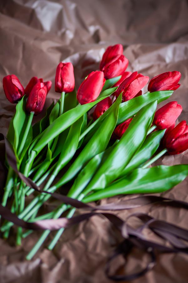 Bloomingville Tulip Bouquet, Red, Artificial Flowers