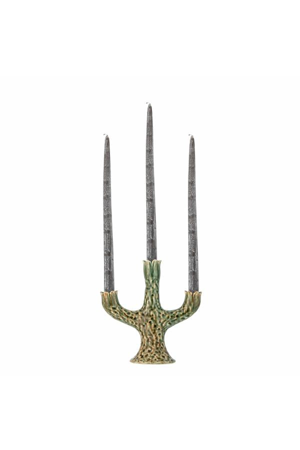 Creative Collection Cyrill Candle Holder, Green, Stoneware