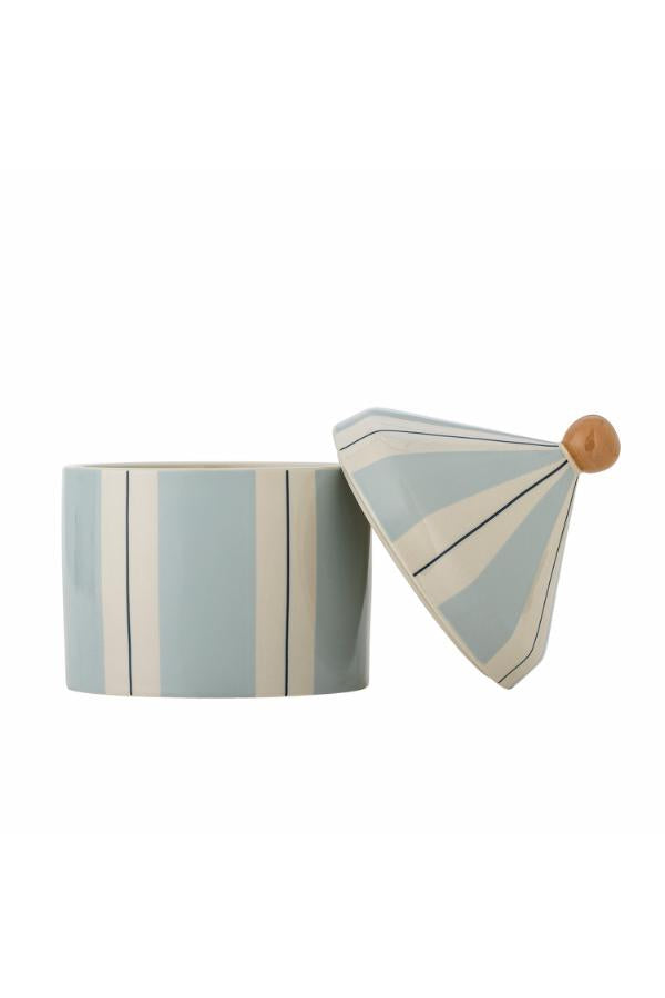 Bloomingville Mini Cimmi Jar w/Lid, Blue, Stoneware