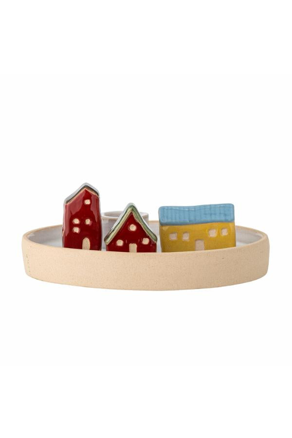 Bloomingville Coze Candle Holder, White, Stoneware