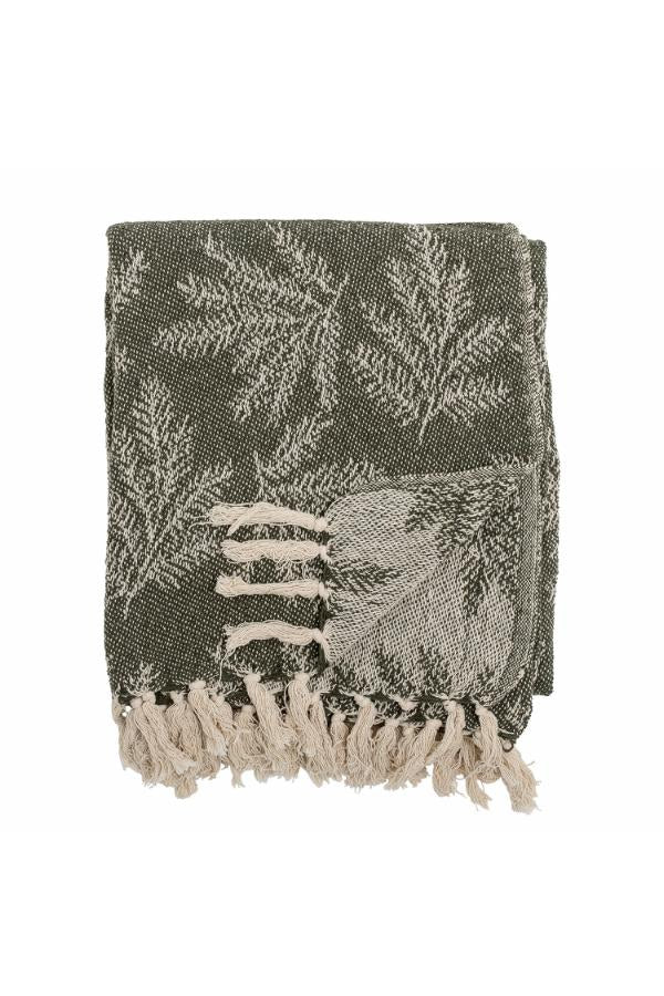 Bloomingville Gabriela Throw, Green, Recycled Cotton