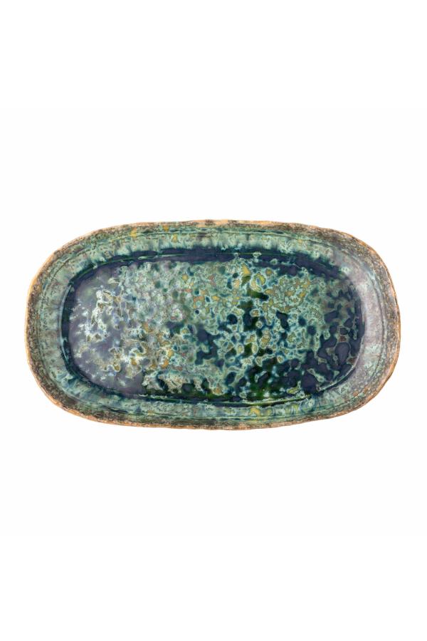 Bloomingville Milani Serving Plate, Green, Stoneware