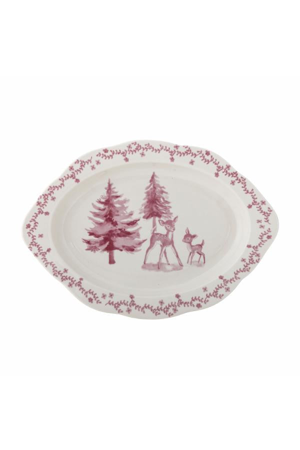 Bloomingville Wonderland Serving Plate, Rose, Stoneware