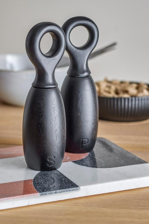 Bloomingville Martim Salt & Pepper Mill, Black, Rubberwood