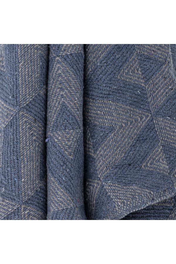 Bloomingville Udine Throw, Blue, Recycled Cotton