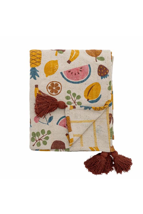 Bloomingville Mini Fruitta Throw, Multi, Recycled Cotton