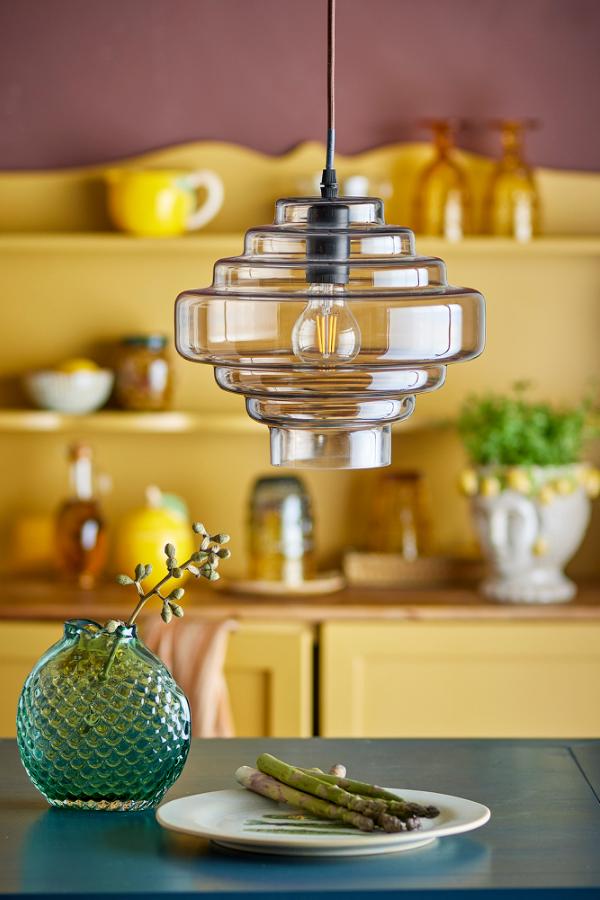 Creative Collection Ilua Pendant Lamp, Brown, Glass