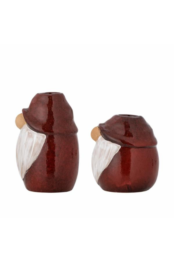 Bloomingville Lyda Candle Holder, Red, Stoneware