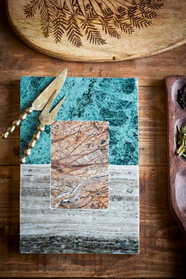 Creative Collection Ketil Cutting Board, Green, Marble
