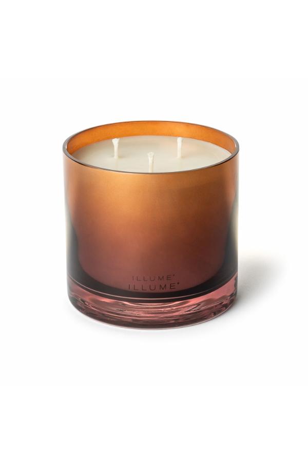 Illume Terra Tabac Statement Glass Candle, Brown,