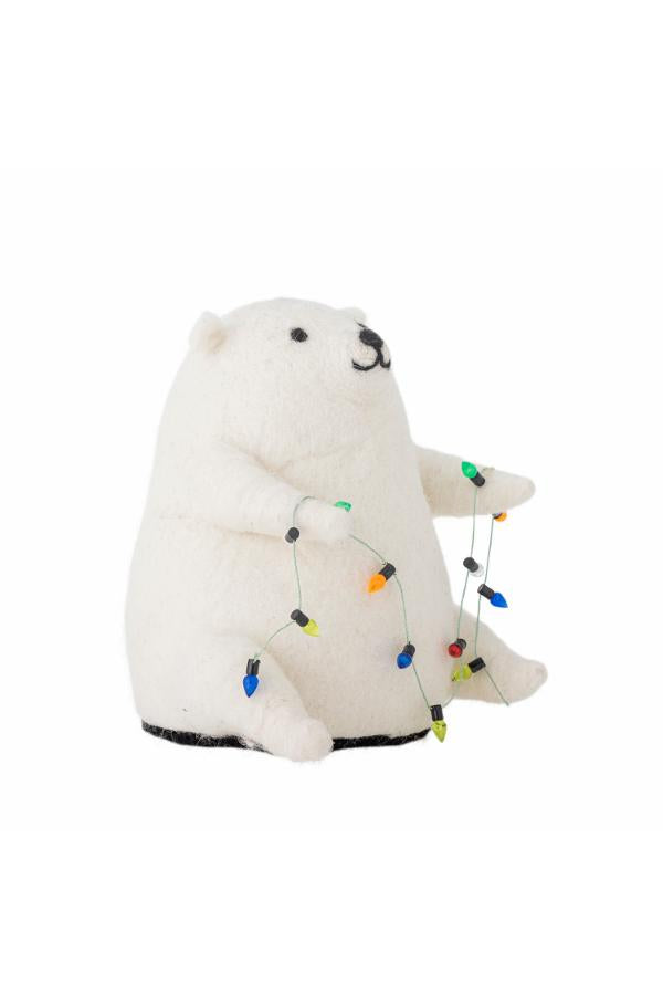 Bloomingville Wally Deco w/Light, White, Wool