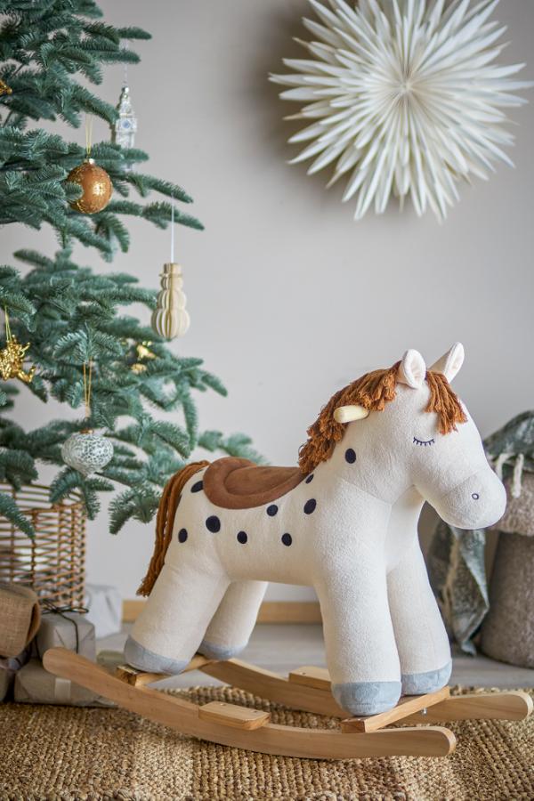 Bloomingville Mini Merlen Rocking Toy, Horse, White, Polyester