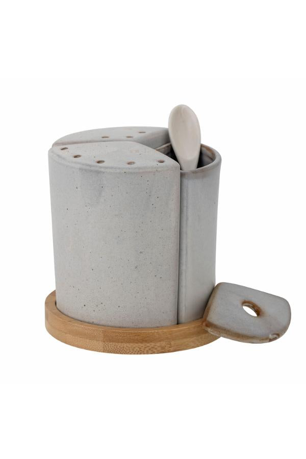 Bloomingville Josefine Salt & Pepper Shaker Set, Grey, Stoneware