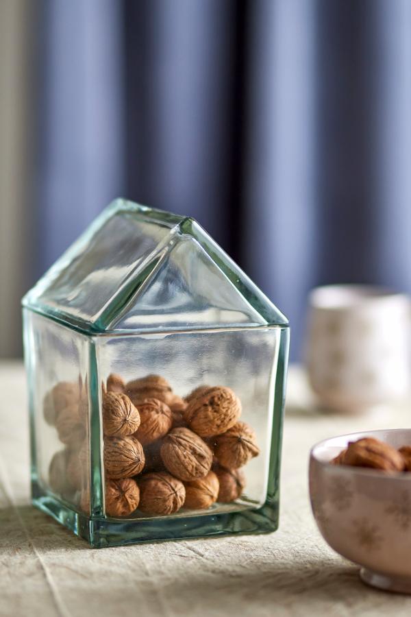 Bloomingville Elius Jar w/Lid, Clear, Recycled Glass