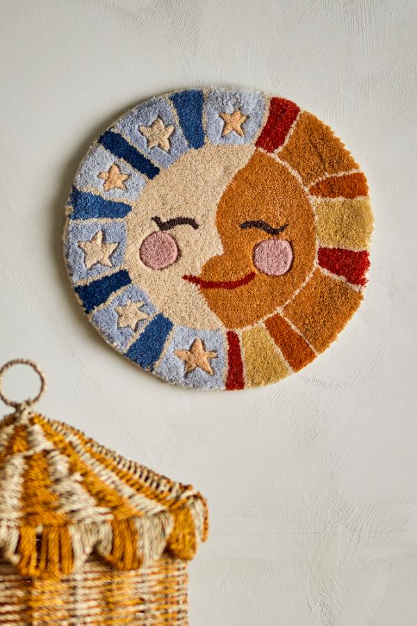 Bloomingville Mini Sun Wall Decor, Multi, Wool
