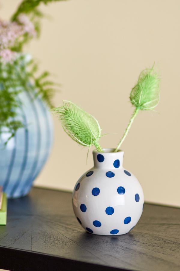 Bloomingville Fian Vase, Blue, Ceramic