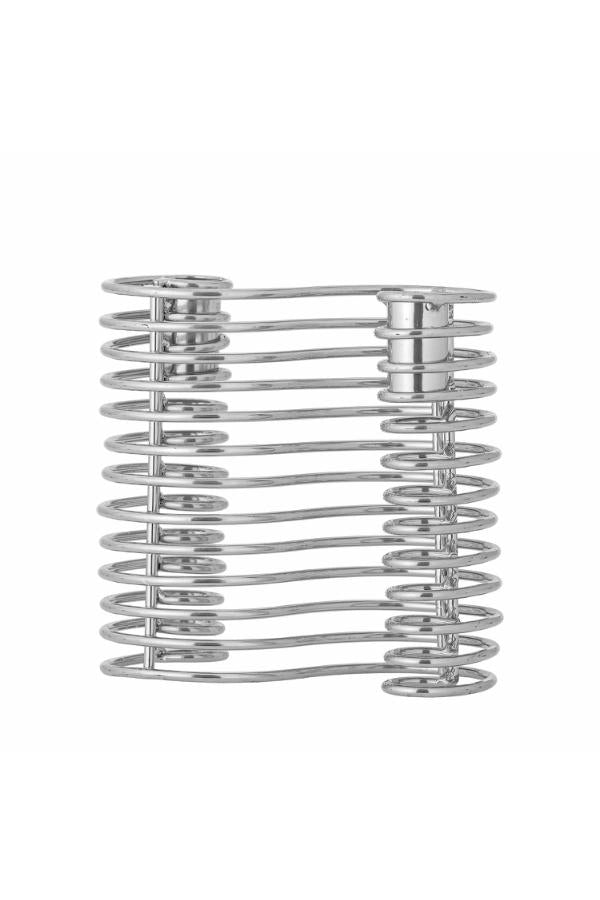 Bloomingville Wavela Candle Holder, Silver, Iron