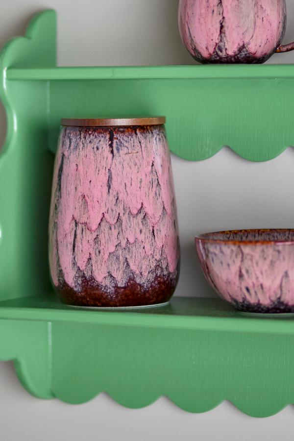 Creative Collection Rayen Jar w/Lid, Rose, Stoneware