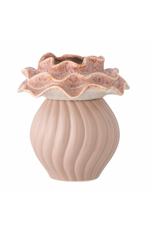 Bloomingville Petalia Vase, Rose, Stoneware
