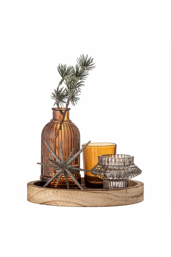 Bloomingville Sanga Tray w/Votive, Brown, Glass