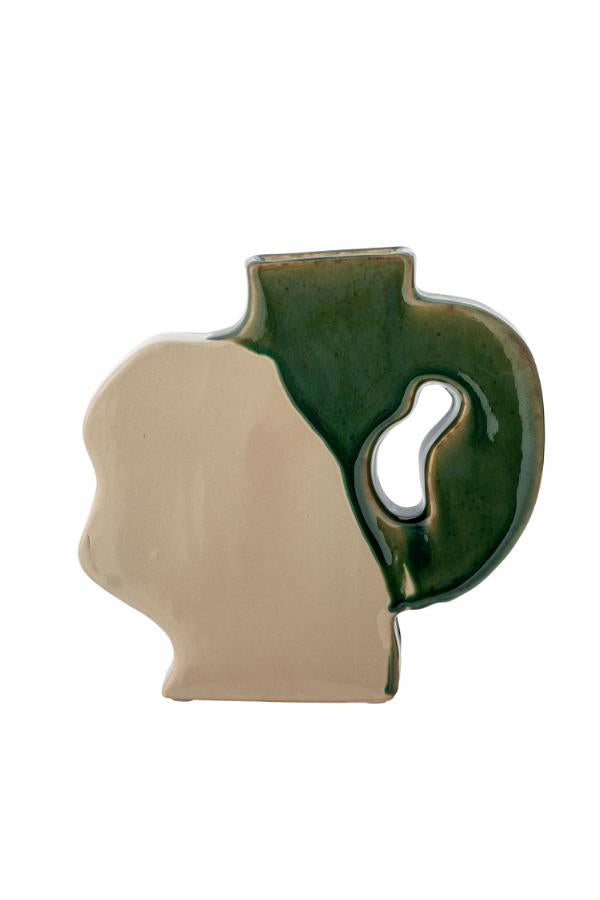Bloomingville River Vase, Green, Stoneware