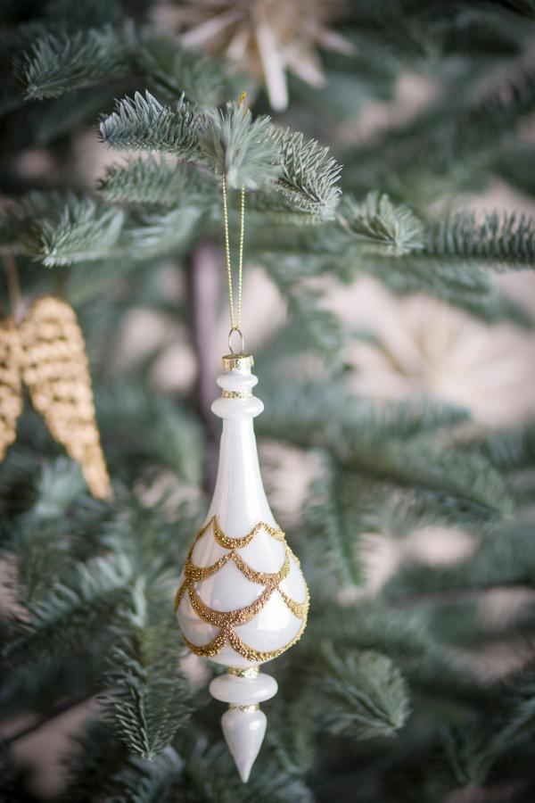 Bloomingville Hisar Ornament, White, Glass