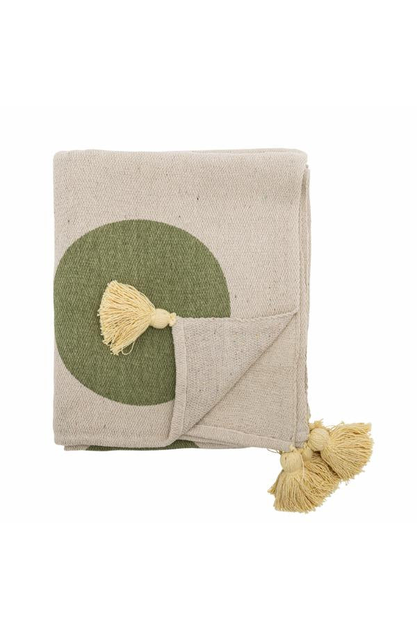 Bloomingville Mini Clennie Throw, Nature, Recycled Cotton