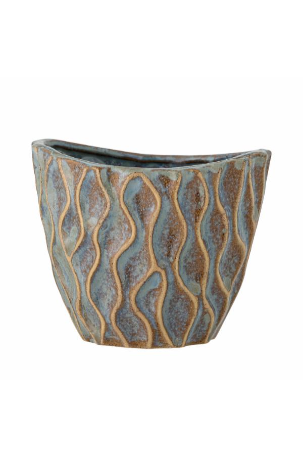 Creative Collection Feren Flowerpot, Blue, Stoneware