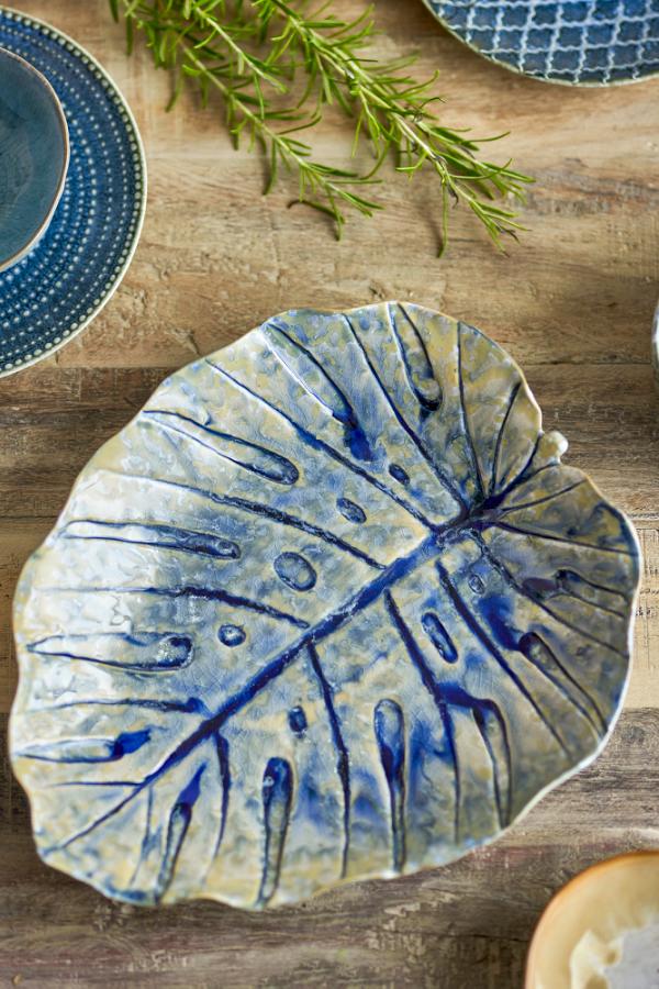 Creative Collection Rowan Serving Plate, Blue, Stoneware
