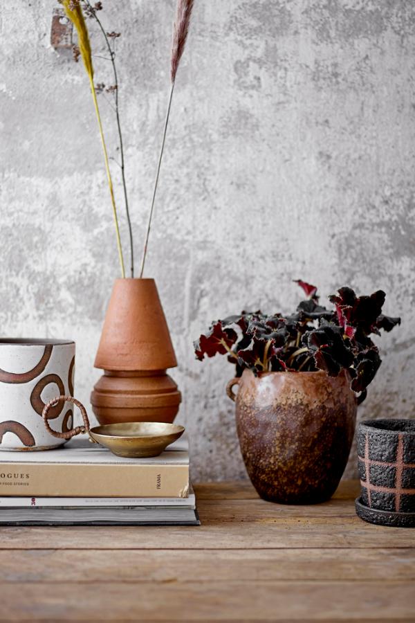 Bloomingville Avo Deco Flowerpot, White, Terracotta