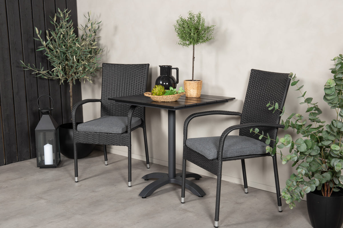 Venture Design Venture Home Colorado & Anna Cafébord 70x70 + Matstolar Svart
