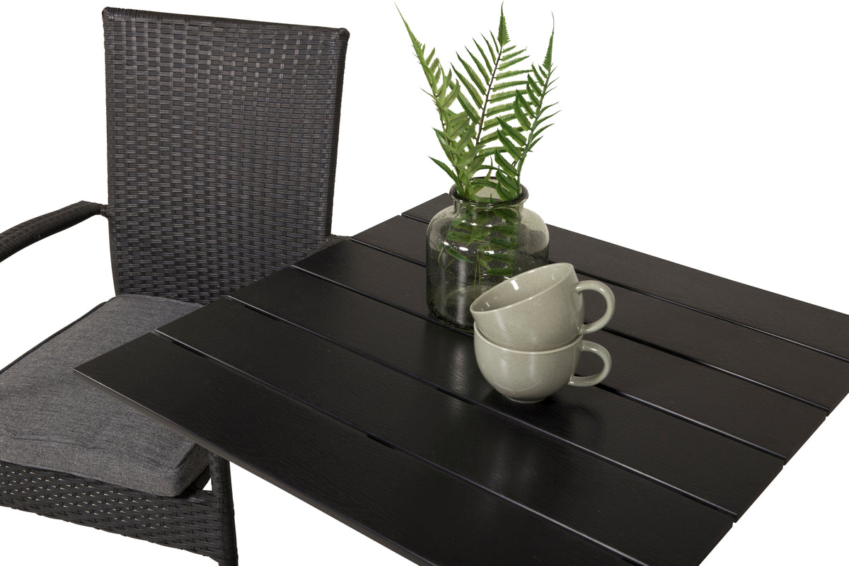 Venture Design Venture Home Colorado & Anna Cafébord 70x70 + Matstolar Svart