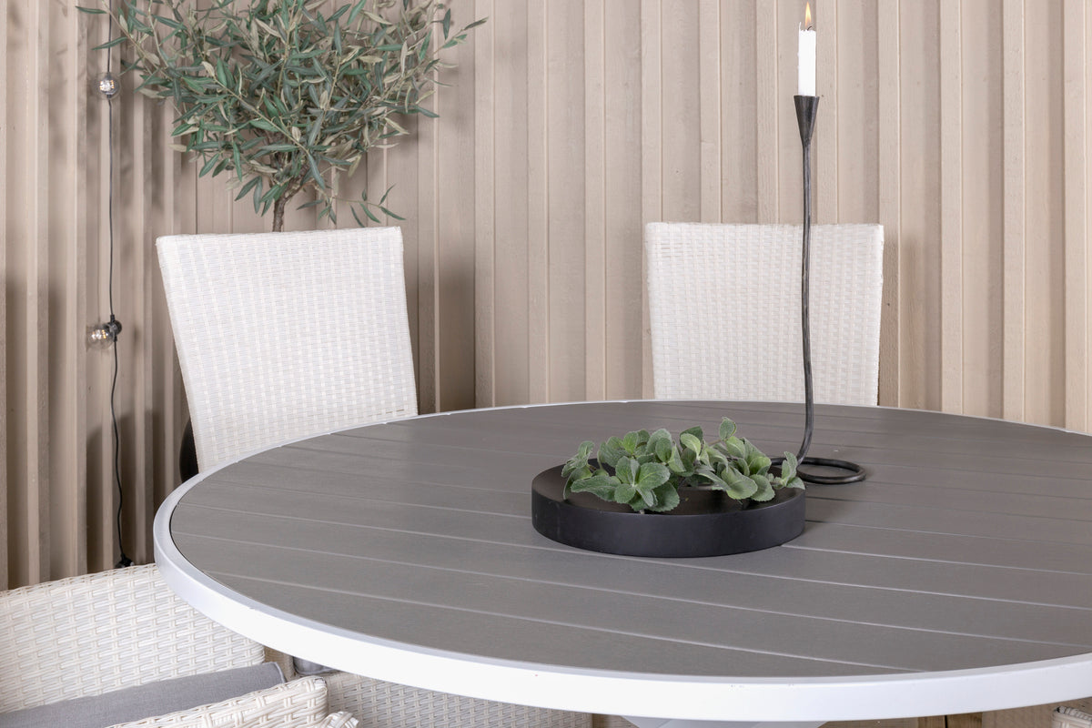 Venture Design Parma & Padova Runda Matbord ø140 Vit + Reclinerstolar Vit