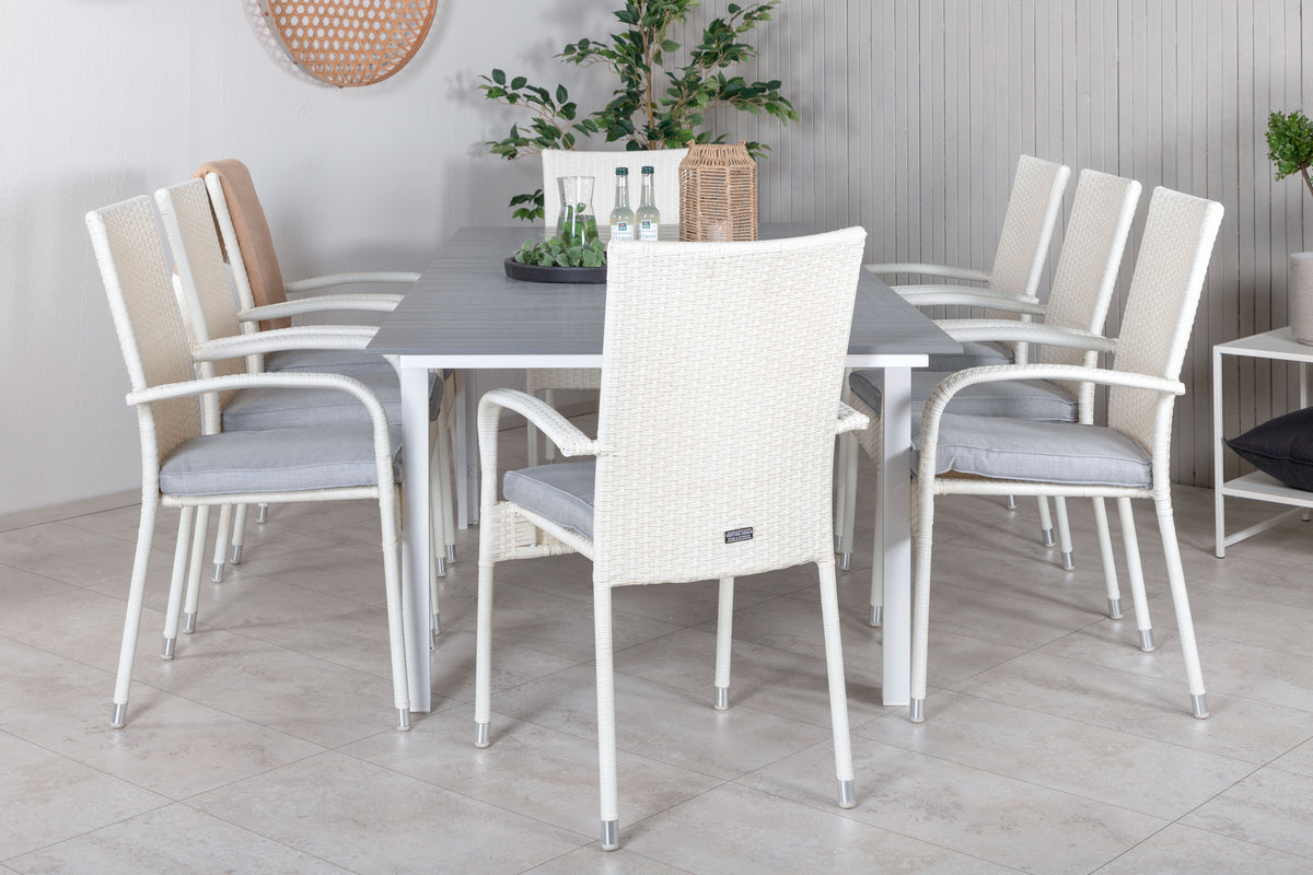 Venture Design Levels & Anna Matbord 160x100x75 + Matstolar Vit