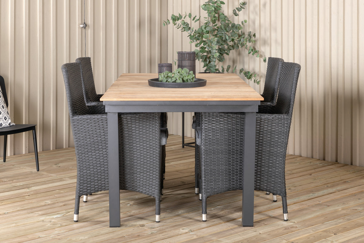 Venture Design Mexico & Malin Matbord 90x180/240 + Matstolar Svart
