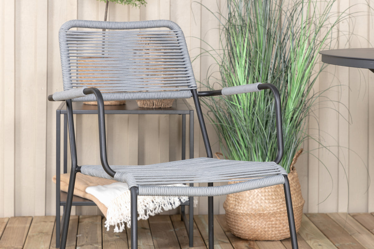 Venture Design Alma & Lindos Matbord ⌀120 + Matstolar Grå