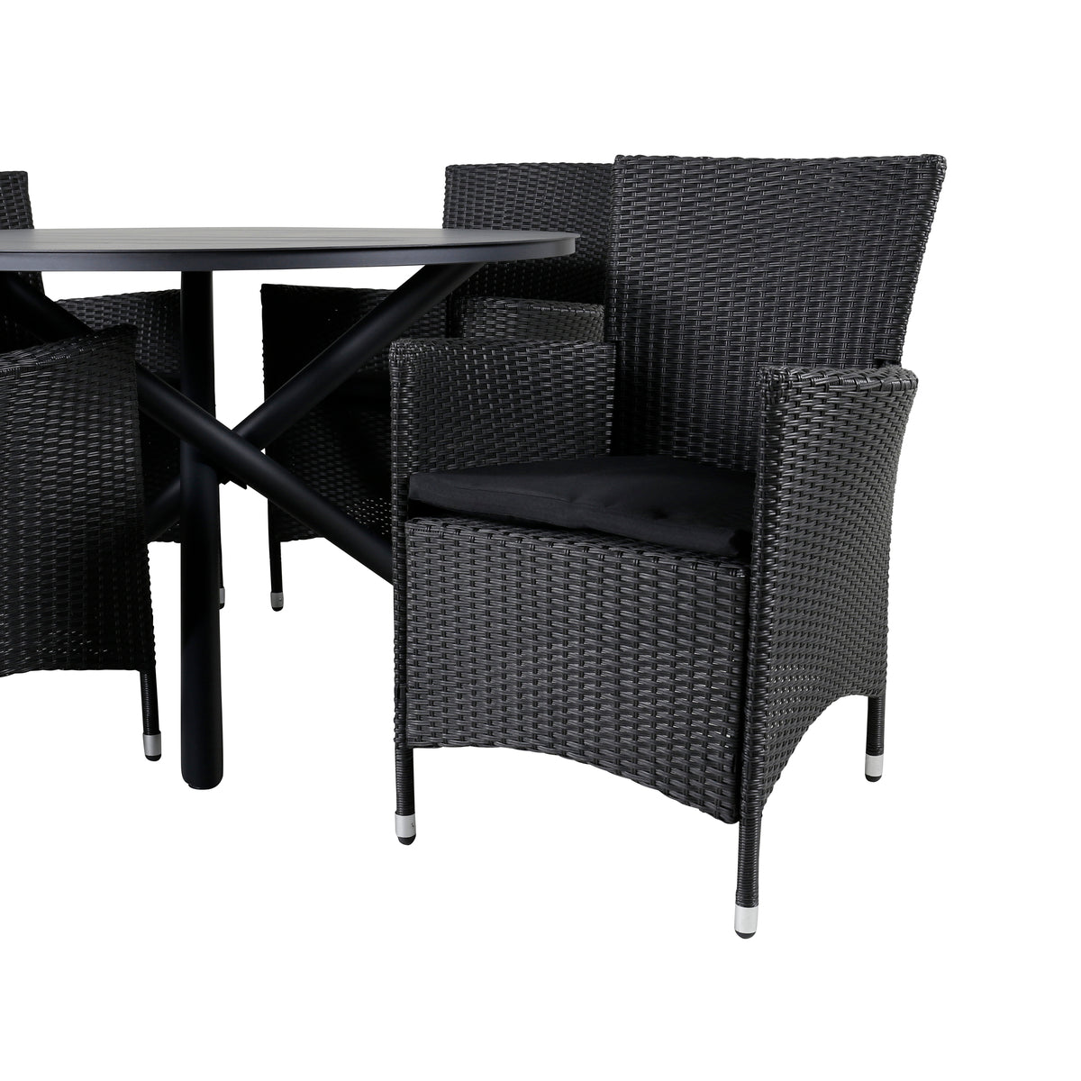 Venture Design Alma & Knick Matbord ⌀120 + Matstolar Svart