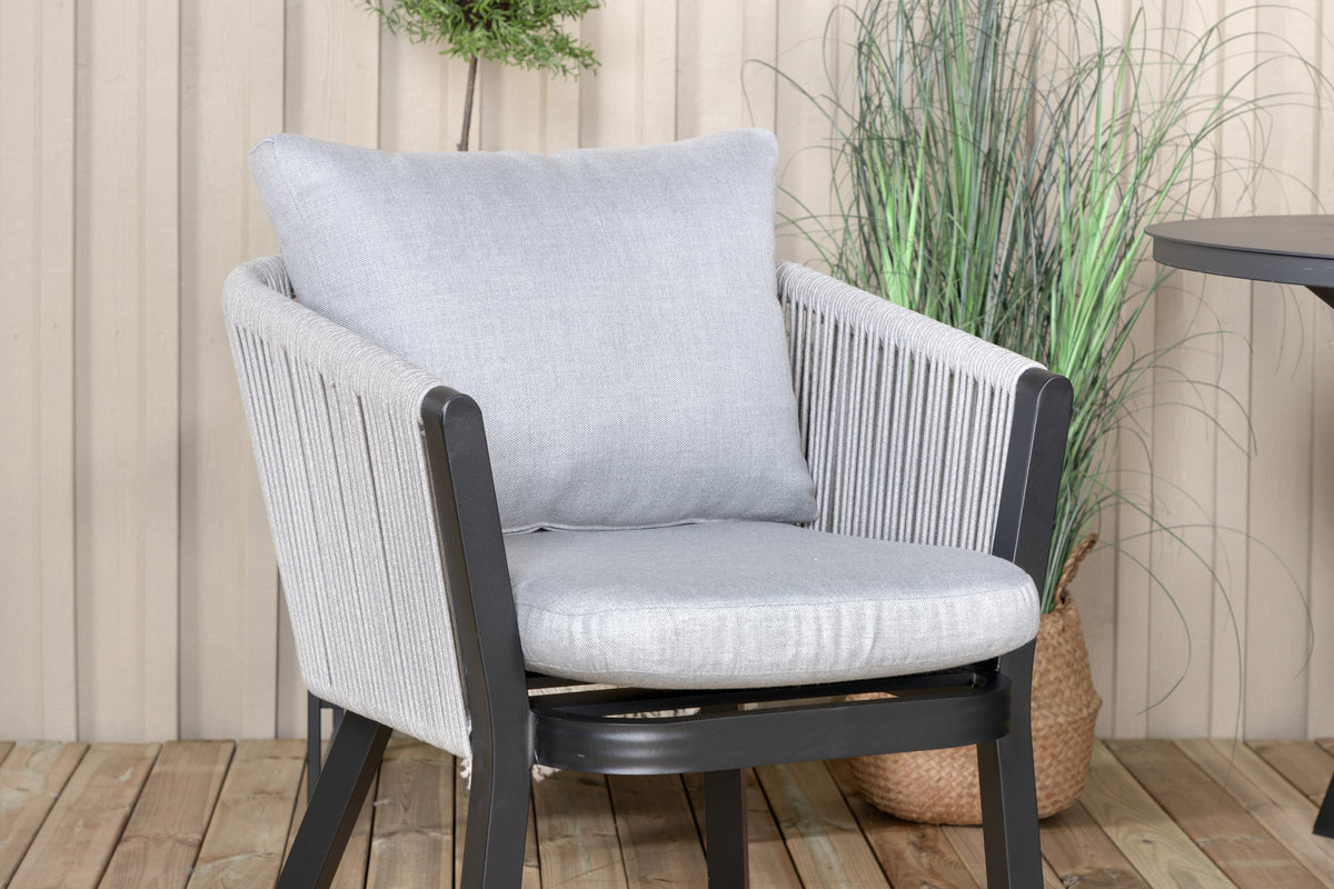 Venture Design Alma & Virya Matbord ⌀120 + Matstolar Grå