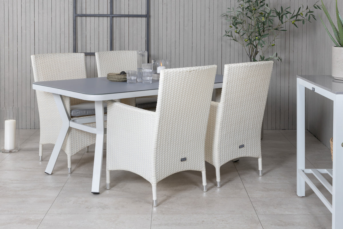 Venture Design Virya & Malin Matbord 160 x 90 + Matstolar Vit