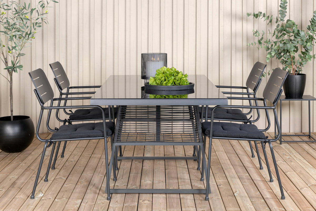 Venture Design Nicke & Dallas Matstolar Svart + Matbord 193x90