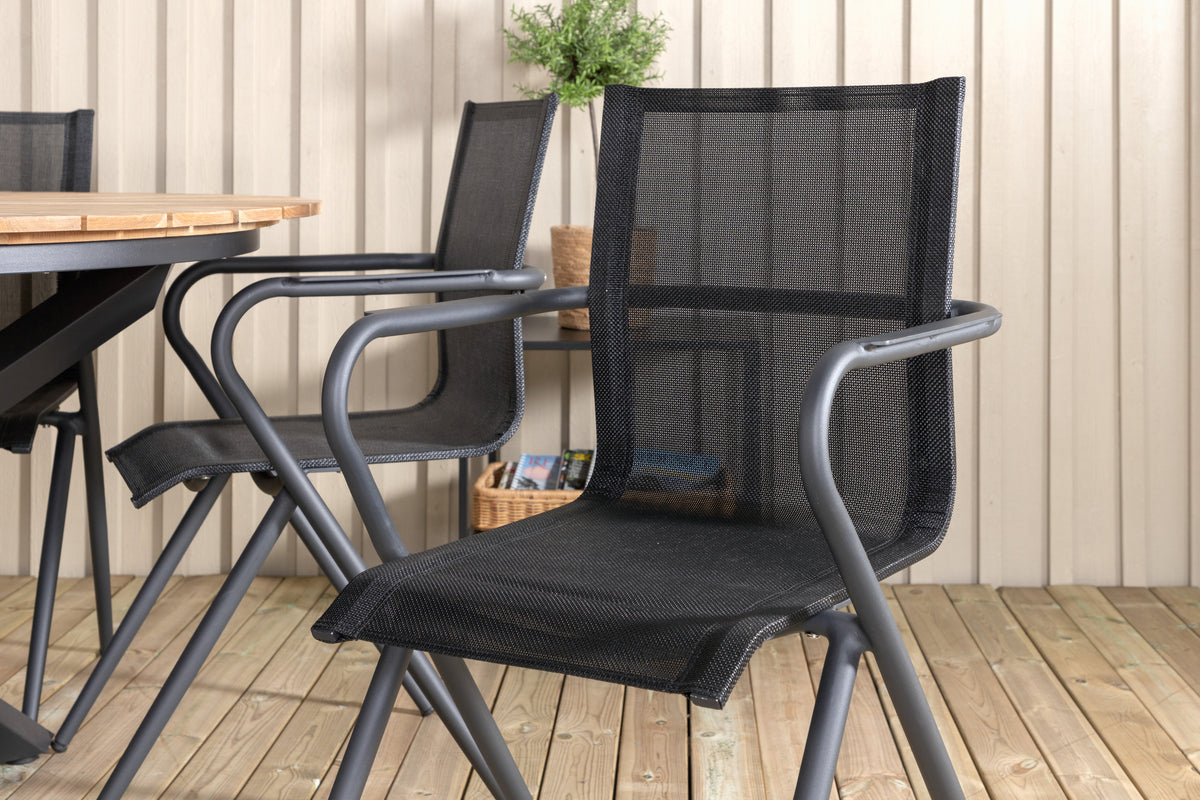 Venture Design Alina & Mexico Matstolar Svart + Matbord ⌀140