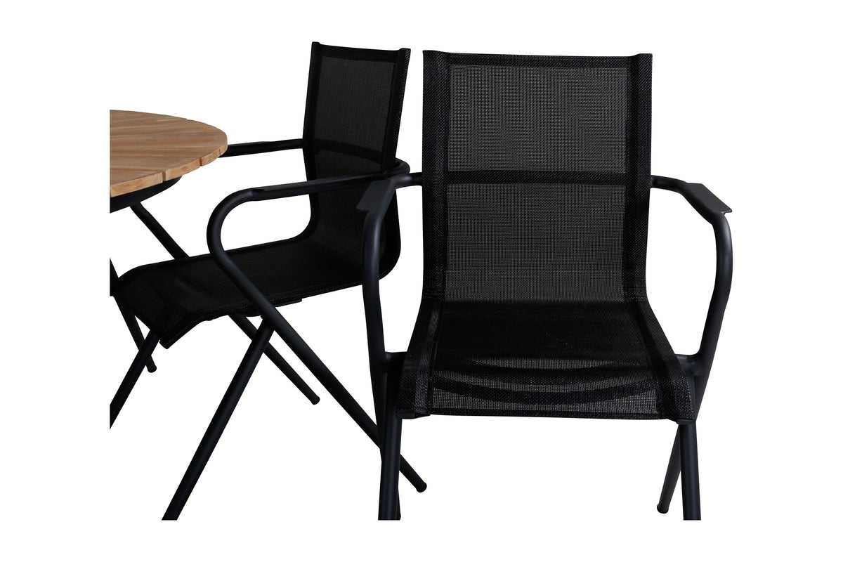 Venture Design Alina & Mexico Matstolar Svart + Matbord ⌀140